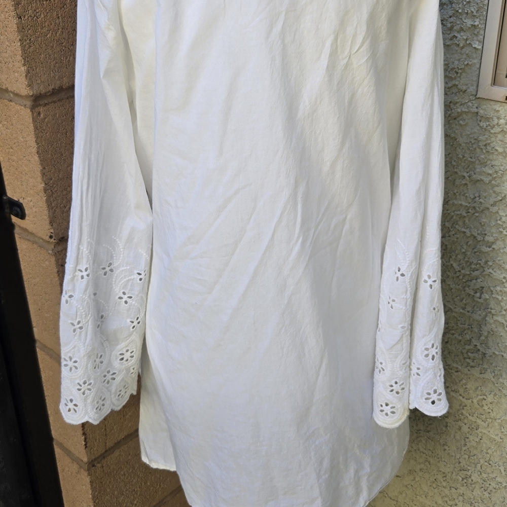 Ravel White Eyelet Cotton Tunic Dress - Picture 6 of 9